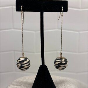 Paper Lantern Dangle Earrings - Black and White